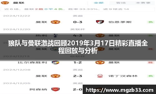 狼队与曼联激战回顾2019年3月17日精彩直播全程回放与分析