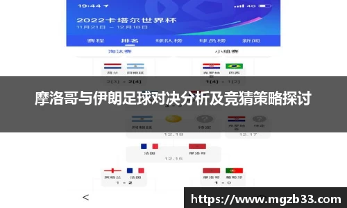 摩洛哥与伊朗足球对决分析及竞猜策略探讨